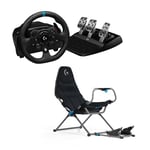 Logitech G G923 Volant de Course et Pédales, Retour de Force TRUEFORCE, Pédales Sensibles à la Pression et Playseat Challenge X - Édition Logitech G