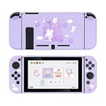 GeekShare Coque de protection pour Switch - Coque en TPU souple fine compatible avec console Nintendo Switch et Joy Con (lapin raisin)