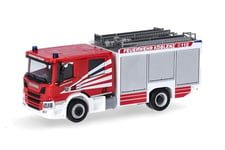 herpa Voiture Miniature Scania Crewcab CP28 Véhicule de Pompier Pompier Koblenz, Miniature à l'échelle 1:87, pièce de Collection, Made in Germany, modèle en Plastique