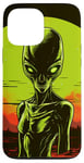 Coque pour iPhone 13 Pro Max Tête d'extraterrestre verte mignonne visage OVNI || Alien