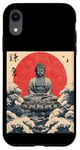 Coque pour iPhone XR Kamakura Grande statue de Bouddha vintage japonais Art sur bois