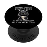 Coffee Spelled Backwards is Eeffoc Sign,Funny Cat Coffee Mug PopSockets Adhesive PopGrip