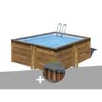 Piscine en bois Sunbay Carra 3x3m - GRE - Hors-sol - Filtre à sable - 7,7m³