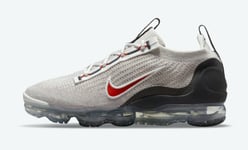 Air Vapormax 2021 Flyknit UK 8 EUR 42.5 LT Bone University Red DH4085 003