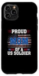 Coque pour iPhone 11 Pro Veteran American USA Flag Patriot Proud Mom Of A US Soldier