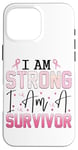 iPhone 16 Pro Max I Am Strong Survivor Breast Cancer Awareness Case