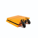 Premium PS4 PlayStation 4 Fluorescent Vinyl Wrap / Skin / Cover for PS4 Console and PS4 Controllers: Bright Orange