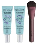 Rosalique - 2 x 3 i 1 Anti Rødme Creme SPF50 30 ml + Miracle Foundation Børste