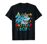 2nd Birthday Boy Shark Ocean Theme Party 2 Years Old For Boy T-Shirt