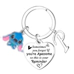 Waeceip St** Inspirational Letter Keychain, Sometimes You Forget You're Awesome, Initial Alphabet Keyring, St** Gifts Birthday Christmas Gifts(P)