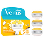 Venus - Gillette Venus Pro ComfortGlide Coconut & Olay Rakblad - Yellow/White - 3 st