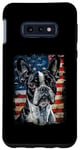 Coque pour Galaxy S10e Drapeau américain Boston Terrier