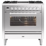 Ilve P09IWE3SS 90cm Roma Mixed Fuel Single Oven Range Cooker In Stainless Steel