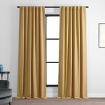 HPD Half Price Drapes Bellino Room Darkening Curtains 84 Inches Long Curtains for Bedroom & Living Room (1 Panel), 50W x 84L, Trinket Gold