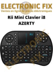 Télécommande Rii Mini Clavier i8 Wireless AZERTY Touchpad pour Smart TV, Mini PC