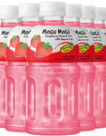 6 st Mogu Mogu Nata De Coco Strawberry - Jordgubbssaft med Kokosgelebitar 320 ml - Hel Låda (Thailand)