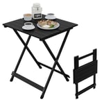 WOLTU Table de Camping en Aluminium Table d'appoint Pliante Table de Balcon Table de Pique-Nique Ultra-légère Portable et Pliable 50.5x47x59.5cm Noir CPT8138sz