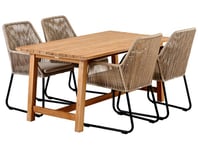 Keros Matgrupp 160x90 cm Teak ink 4st Midway Karmstolar