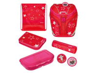 Herlitz Softlight Plus Stars&Strips, Matlåda, Pennfack, Pencil Pouch, Skolväska, Sport Bag, Flicka, Grundskola, Ryggsäck, 16 L, Sidoficka