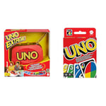 Mattel Games Combo Jeux de société UNO Extrême Jeu Familial avec Jeu de Cartes UNO Classique 112 Cartes, Cadeau pour Enfant à partir de 7 Ans