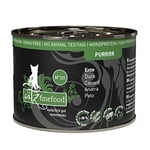 catz finefood Purrrr - Lot de 6 boîtes de 200 g de Nourriture Humide au Canard pour Chats sensibles à la Nutrition - 70% de Viande - N° 115