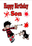 Personalised DENNIS THE MENACE Birthday Card A5 Matt White Greetings Card