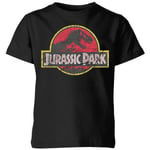 Jurassic Park Logo Vintage Kids' T-Shirt - Black - 7-8 Years - Black