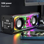 K07 Transparent Mecha Haut-Parleur Sans Fil Bluetooth Sound Light Rhythm Subwoofer TWS Stéréo Cyberpunk Music Center Appel Mains Libres, V8 Noir