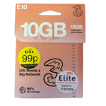 Three (3) £10 PAYG Mobile Sim Card Pay As You Go 3G 4G 5G (UK Sim)