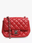 Pre-loved CHANEL 2020 Mini Diamond-Quilted Classic Flap Shoulder Bag, Red