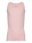 Rosemunde Kids Beatha Silk Top W/ Lace Rosa