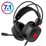 7.1 Rose Lovely Gaming Headset Surround Sound Stéréo Écouteurs USB Filaire Casque avec Micro Lumiere Respiratoire pour PC Gamer PS4-3.5mm sans 7.1