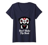 Womens Skelanimals Maxx Bulldog Sugar Skull Don't Wake The Dead V-Neck T-Shirt