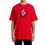 Volcom Men's Crisp Stone Short Sleeve Tee T-Shirt, Red, XL