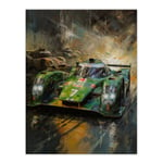 Futuristic Motorsport F1 Car British Racing Green Concept Sports Car Artwork Man Cave Unframed Wall Art Print Poster Home Decor Premium