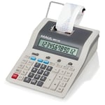 MAUL Calculatrice de Bureau Printing MPP 123 | Calculatrice imprimante à 12 Chiffres avec Les Fonctions commerciales importantes | Impression 2 Couleurs | 2,4 Lignes/Sec | Gris