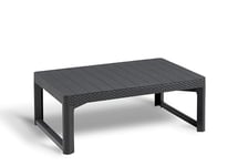 Table Allibert Lyon, graphite, table en polyrotin, table de salon, table en plastique, table de jardin, 116 x 71,5 x 66,5 cm, 233779