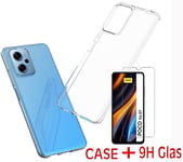 Transparent Silicone Case Cover+9H Glass for Xiaomi Poco X4 Gt (5g)