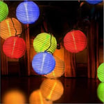 Guirlande Lumineuse Solaire 5,3M 20LEDs - Marque - Boule Extérieur LED Papier Lampion Multicolore - Étanche