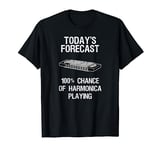 Harmonica T-Shirt - Funny Forecast Harmonica Player T-Shirt