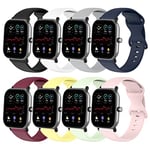 SenMore 8 pcs Bracelet pour Amazfit GTS, 20mm Universel Sport en lanières Bracelets Amazfit GTR 42mm/Amazfit GTS/2/2 Mini/2e/3/Amazfit Bip/Bip Lite/Bip U/Bip S/Bip U Pro.