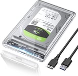 POSUGEAR 2.5 Inch Hard Drive Enclosure, USB 3.0 to SATA III Tool-Free Transparen