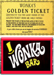 A6 Wafer Paper Willy Wonka Bar and Golden Ticket Edible ** Cake Topper ** A6