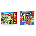 Monopoly Junior Game, Monopoly Board Game for Kids, Family Game for 2-4 Players & The Classic Game of Connect 4 Strategy Board Game for Kids; 2 Player ; 4 in a Row; Kids Gifts