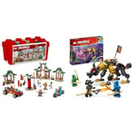 LEGO NINJAGO Creative Ninja Brick Box Set with Toy Storage, Bricks to Build Dojo, Ninja Car & NINJAGO Imperium Dragon Hunter Hound Set, Monster Figure Building Toy for 6+ Years Old Kids