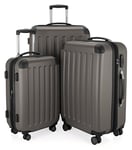 HAUPTSTADTKOFFER Spree - 3er Koffer-Set Trolley-Set Rollkoffer Reisekoffer, TSA, (S, M & L), Luggage Set, 75 cm, 259 liters, Black (Graphite)