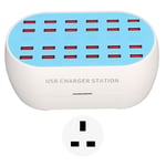 Station De Recharge Usb 160w, 24 Ports, Puce Intelligente, Chargeur De Bureau Multiple Usb Pour H&ocirc;Tel, Boutique, &eacute;Cole, 100 &agrave; 240v, Prise Britannique