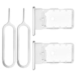 2x Dual SIM Card Tray Holder SD Card Holder for Samsung Galaxy S21 5G Silver