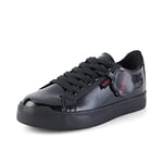 Kickers Junior Girl's Tovni Lacer Patent Leather Trainer, Patent Black, 13 UK Child