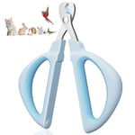 Euqvunn Cat Nail Clippers, Professional Cat Claw Clipper with Safe Positioning Hole, Rabbit nail clippers Suitable for Kittens, Rabbits, Guinea Pigs, Birds, Puppies, and Small Animals (Blue)